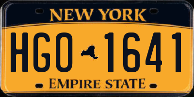 NY license plate HGO1641
