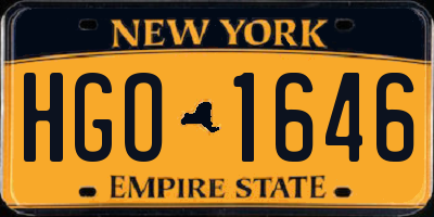 NY license plate HGO1646