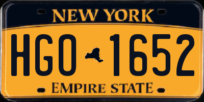 NY license plate HGO1652