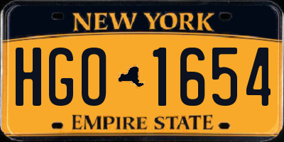 NY license plate HGO1654