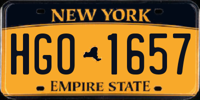 NY license plate HGO1657