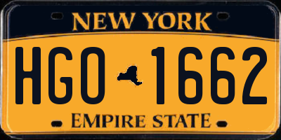 NY license plate HGO1662