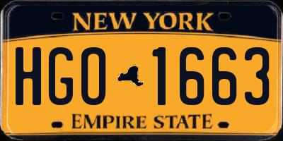 NY license plate HGO1663
