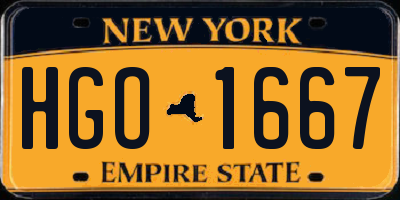 NY license plate HGO1667