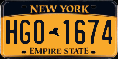 NY license plate HGO1674