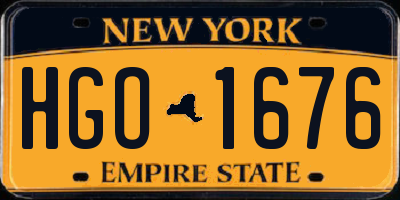 NY license plate HGO1676