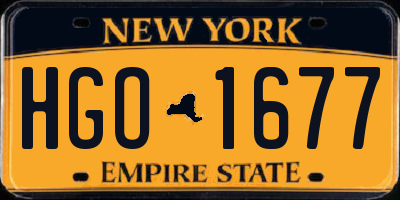 NY license plate HGO1677