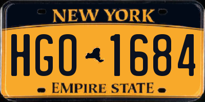 NY license plate HGO1684