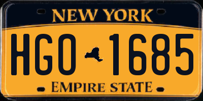 NY license plate HGO1685