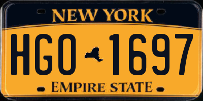 NY license plate HGO1697