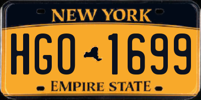 NY license plate HGO1699