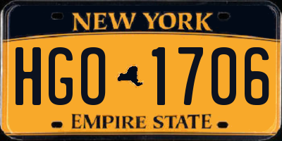NY license plate HGO1706