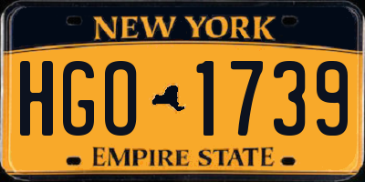 NY license plate HGO1739