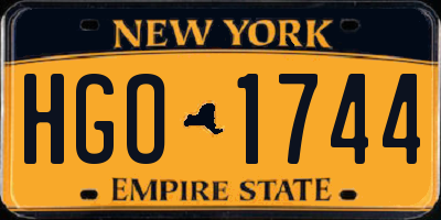 NY license plate HGO1744