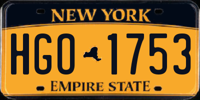 NY license plate HGO1753