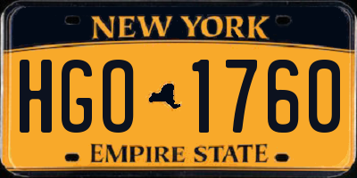 NY license plate HGO1760