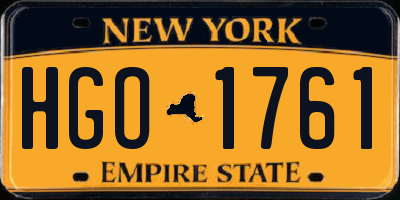 NY license plate HGO1761