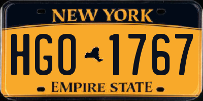 NY license plate HGO1767
