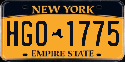 NY license plate HGO1775