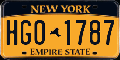 NY license plate HGO1787