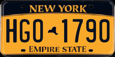 NY license plate HGO1790