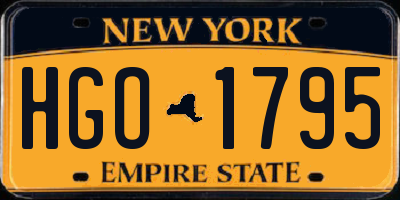 NY license plate HGO1795