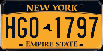 NY license plate HGO1797