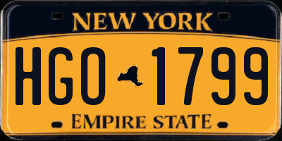 NY license plate HGO1799
