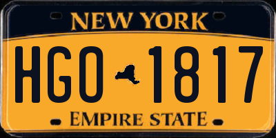 NY license plate HGO1817