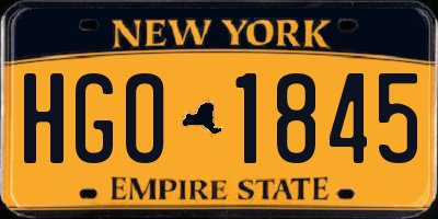 NY license plate HGO1845