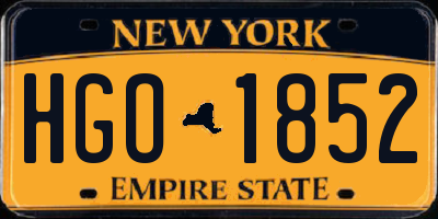 NY license plate HGO1852