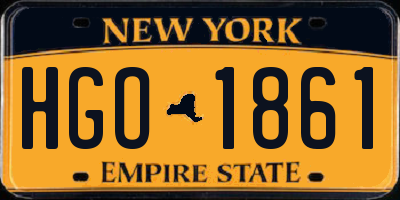 NY license plate HGO1861