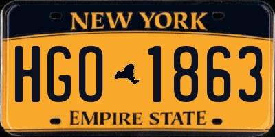 NY license plate HGO1863