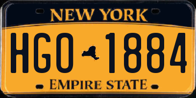 NY license plate HGO1884