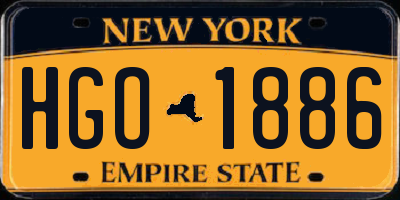 NY license plate HGO1886