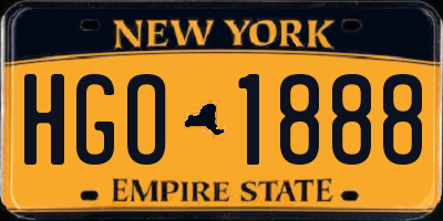 NY license plate HGO1888