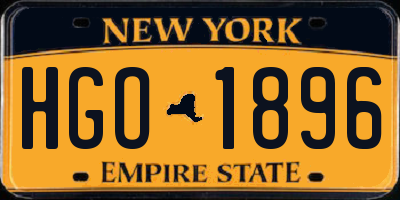 NY license plate HGO1896