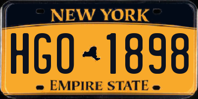 NY license plate HGO1898