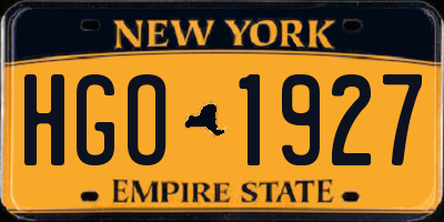 NY license plate HGO1927