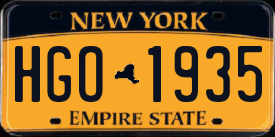NY license plate HGO1935