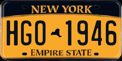 NY license plate HGO1946