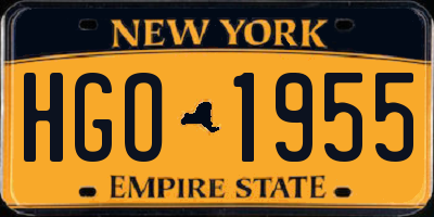 NY license plate HGO1955