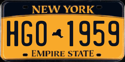 NY license plate HGO1959