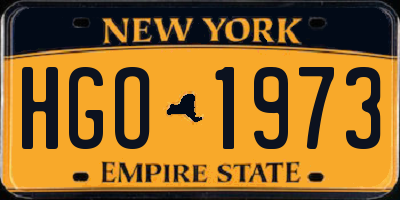 NY license plate HGO1973