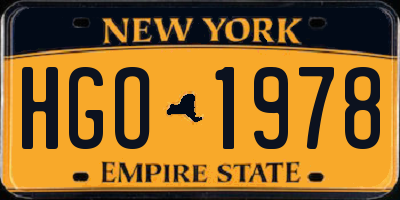 NY license plate HGO1978