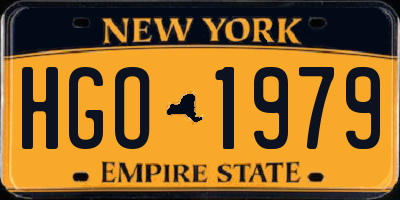 NY license plate HGO1979