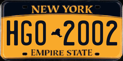 NY license plate HGO2002