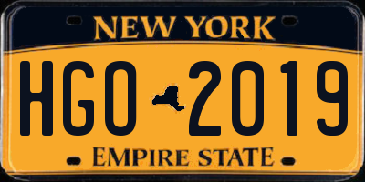 NY license plate HGO2019