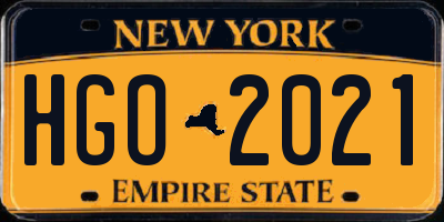 NY license plate HGO2021