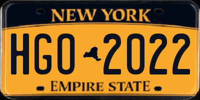 NY license plate HGO2022